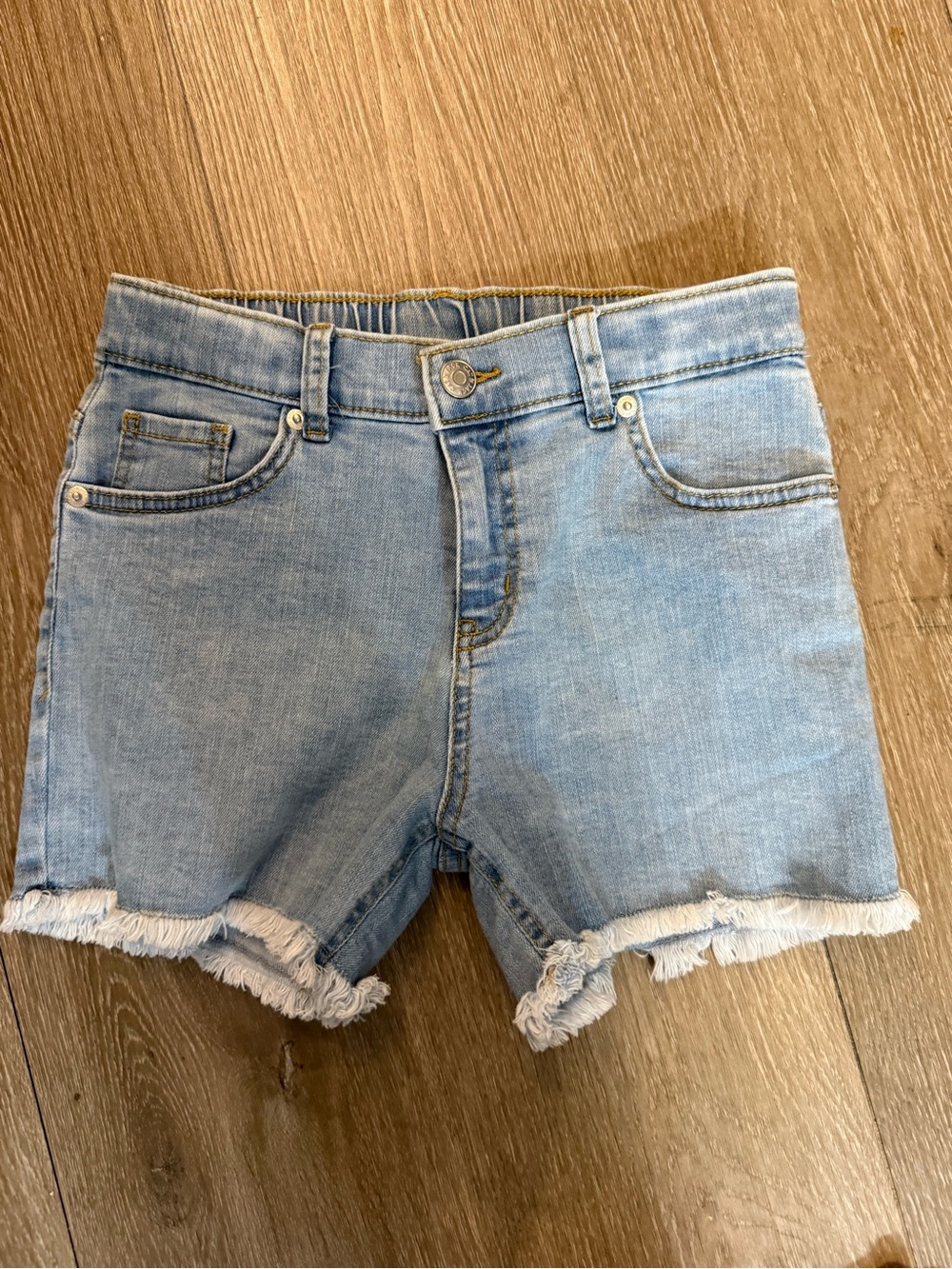 Cat & Jack Light Blue Denim Frayed Hem Girls' Shorts
